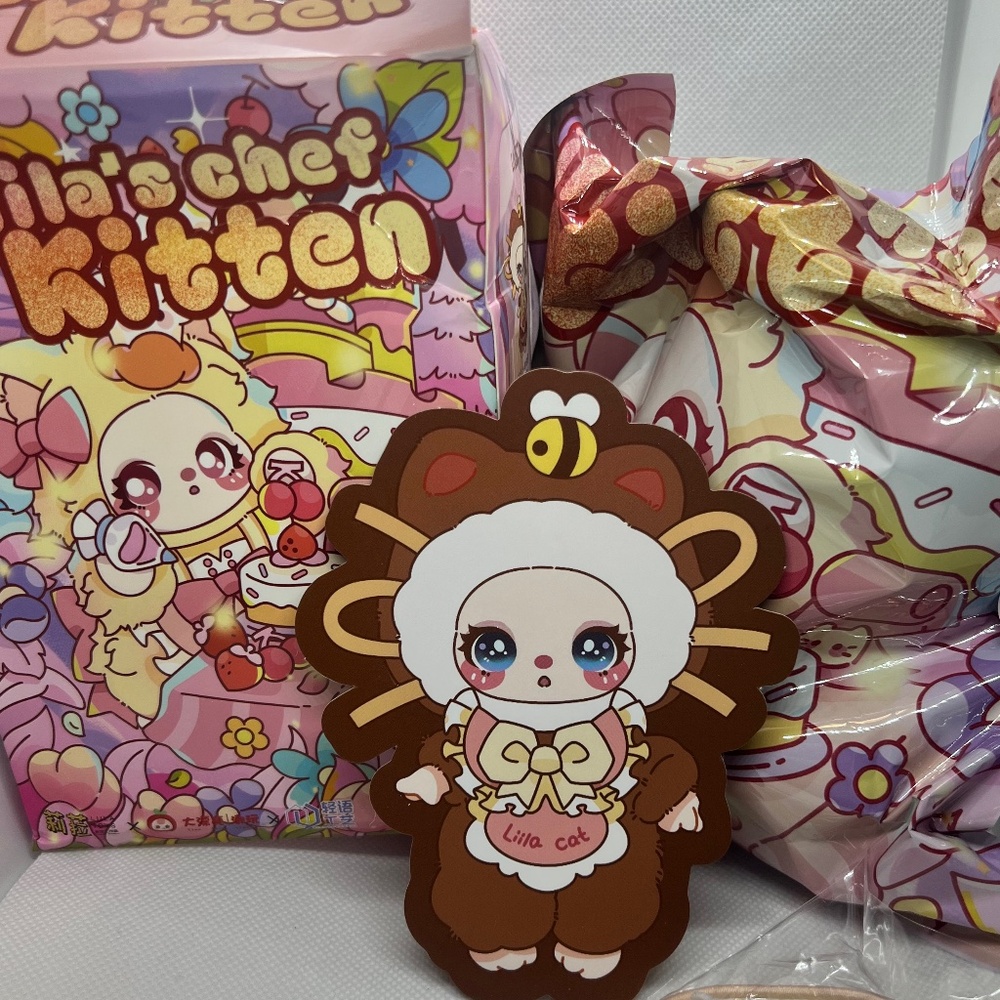 Kawaii Liilas Chocolate Hug Roll Chef Kitten - bag charm or key chain